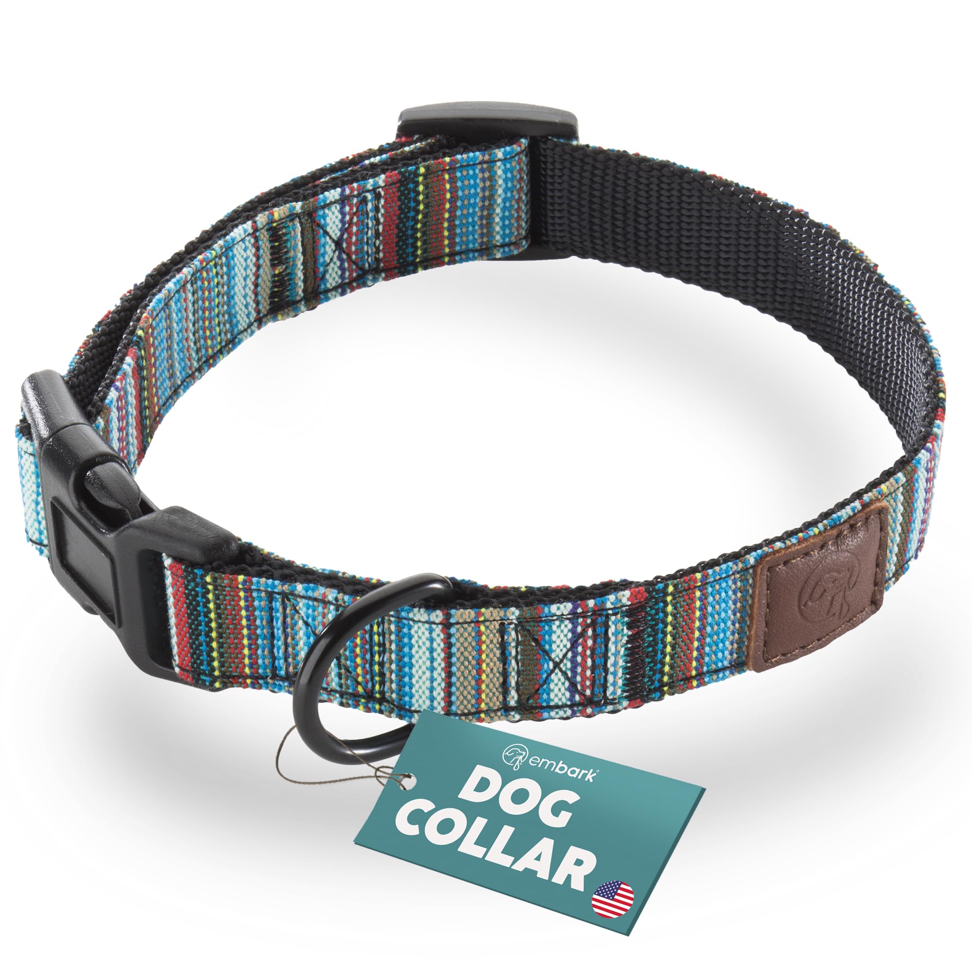 Embark Adventure Dog Collar – Stylish & Durable Nylon Collar for Medium Dogs, Comfortable & Adjustable Pet Collar for Medium Sized Dog with Strong Buckles