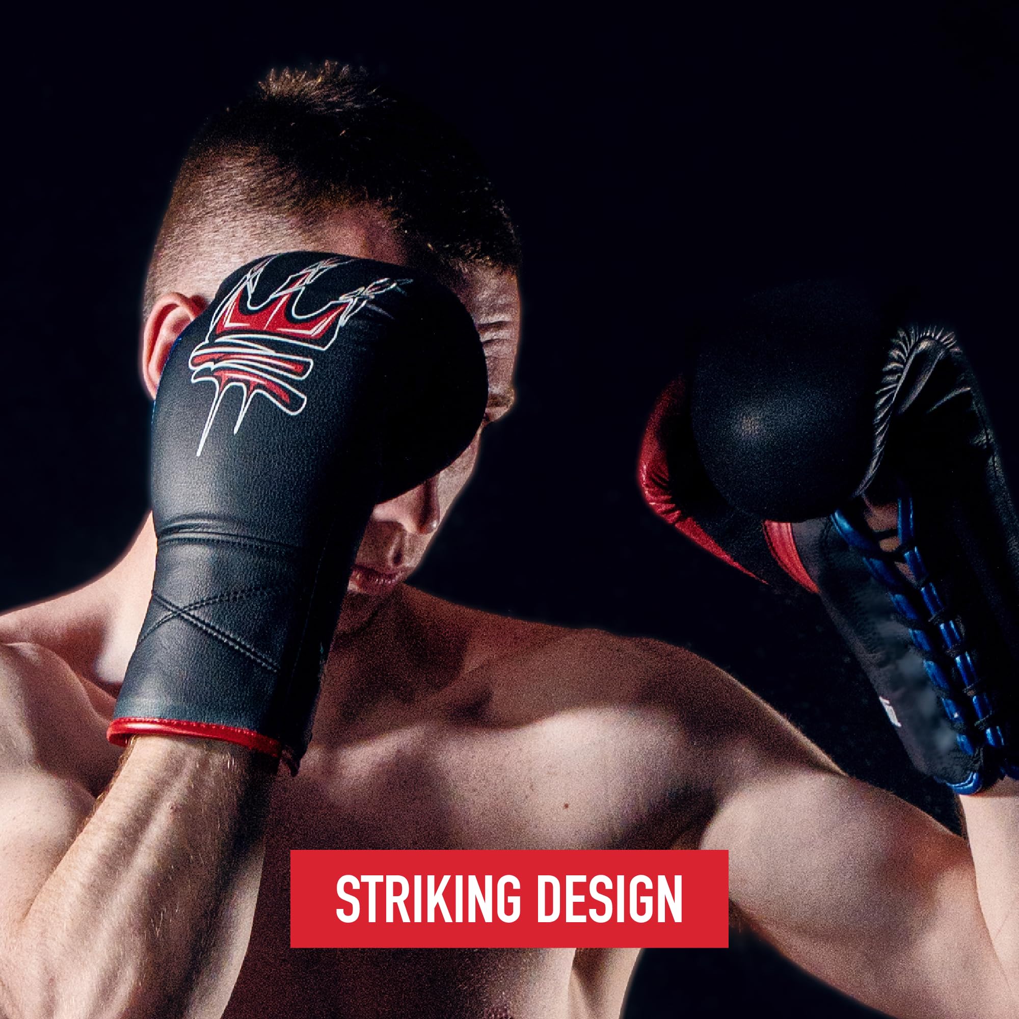 Model 3 8oz Boxing Glove in Black/Red/Blue by Endangered Fightwear - Image 3