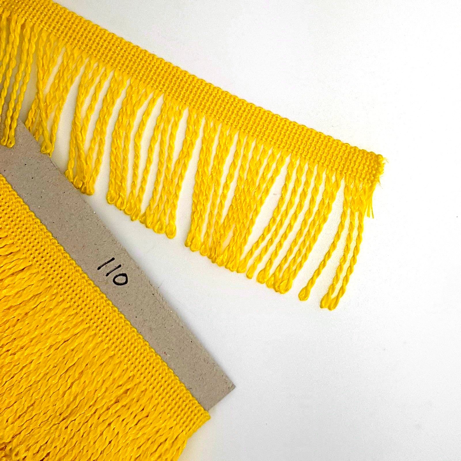 Fringe Tassel Trim, 10 metres x 60 mm Wide for Dance Dresses, Curtains, Lamps, Trimmings, Bags, Costumes, DIY (Lemon Yellow 110)