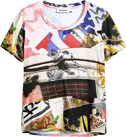 Desigual Womens Collage Print T-Shirt