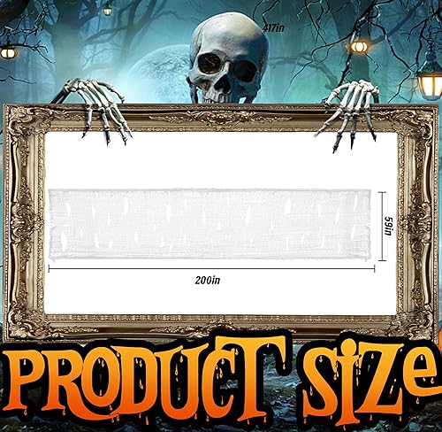Miniatura 2 de Tela espeluznante de Halloween de 200 x 59 pulgadas, decoraciones espeluznantes de Halloween, gasa espeluznante de gran tamaño para suministros