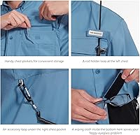 Vista 11 de BASSDASH UPF 50 Camisa de vestir para pesca de manga corta con botones para hombre, tejida, de manga corta, para exterior