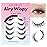 Bepholan False Eyelashes 5-13mm 7 Pairs Eyelashes Natural Look Wispy Lashes Strip Reusable Thin Clear Band & Soft Fake Lashes Easy to Apply (W08)
