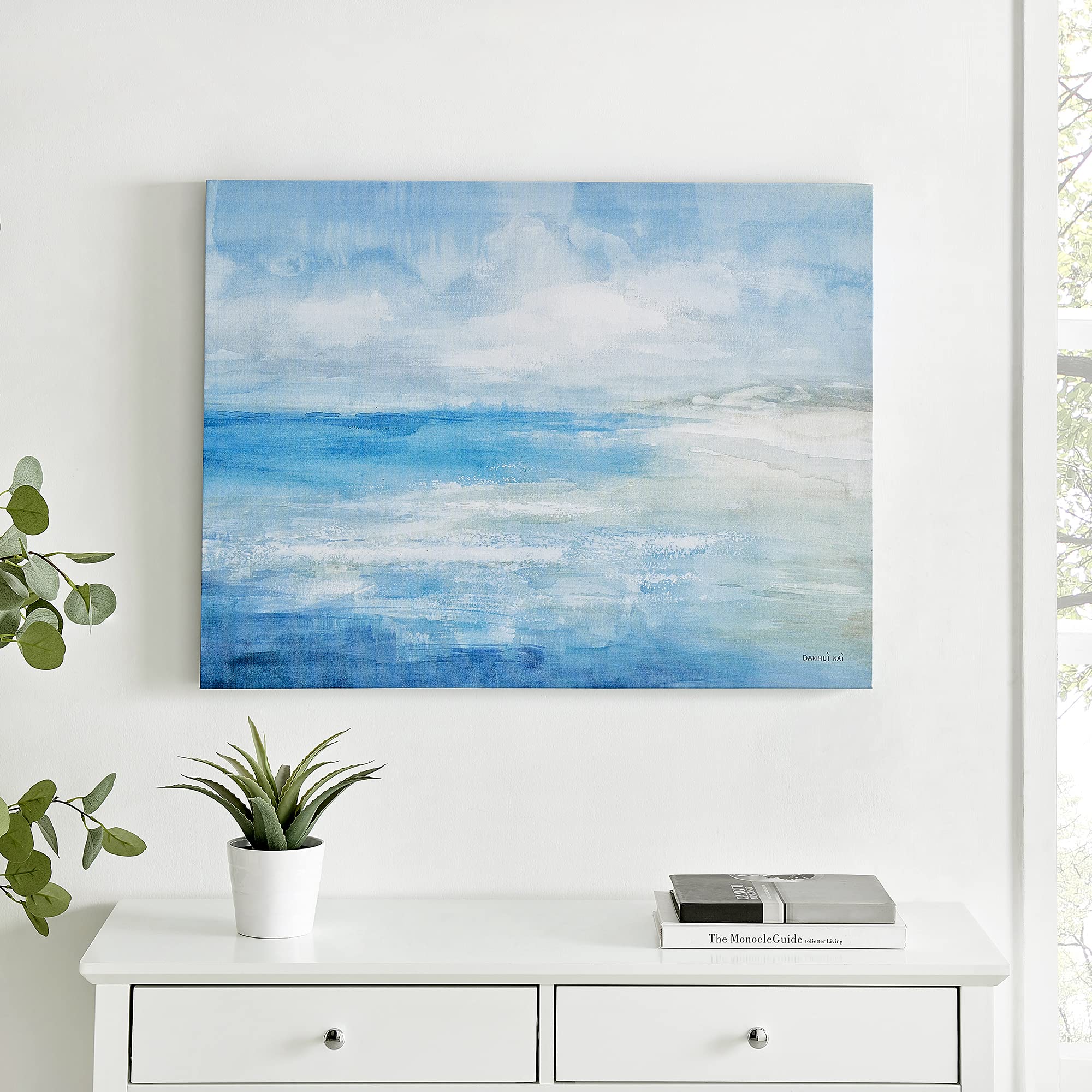 FirsTime& Co. Blue Bayview Horizon Canvas Wall Art for Living Room, Bedroom, Home Office, Coastal Style, 32 x 1.5 x 24 inches