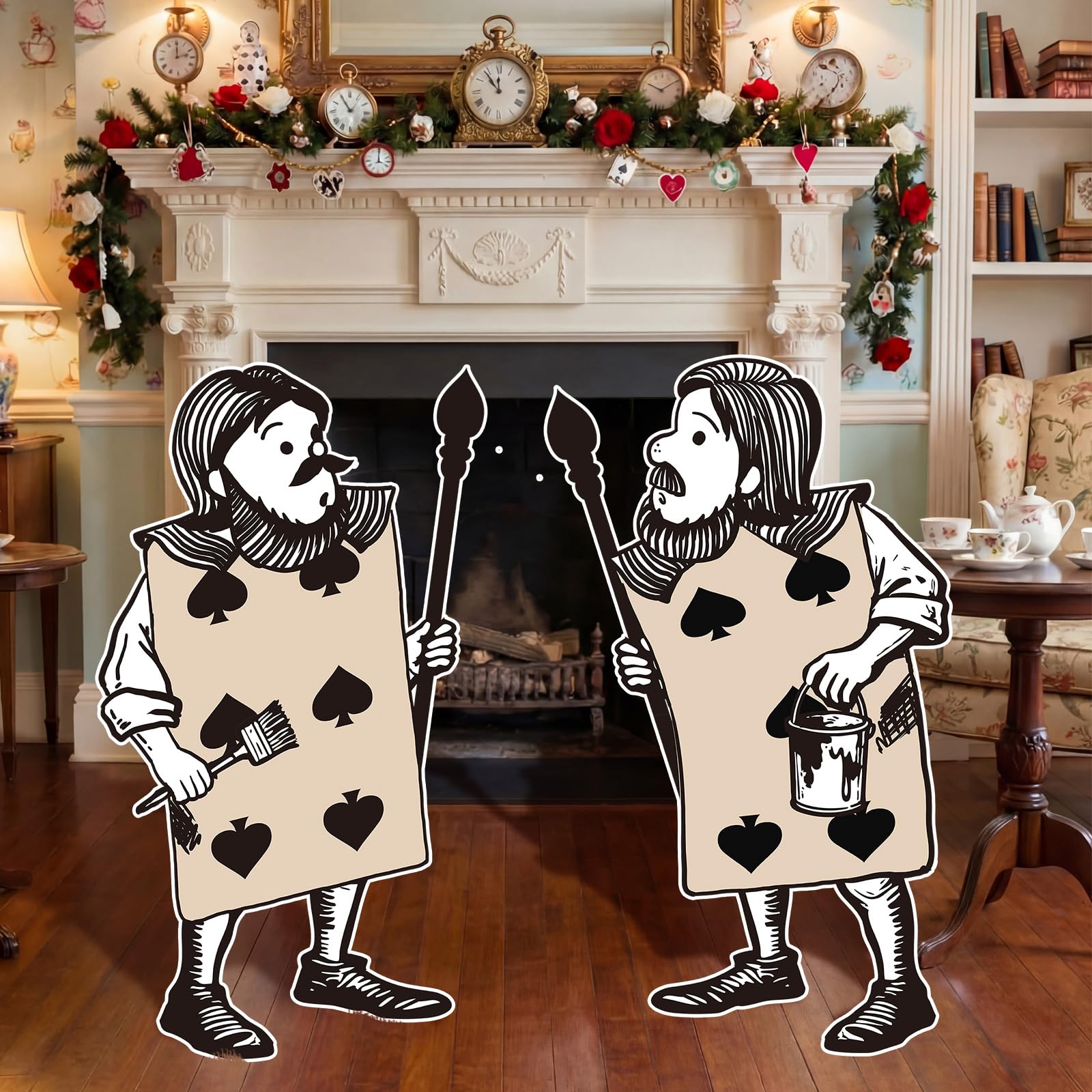 Preboun Wonderland Themed Party Decorations 20" Vintage Queen's Soldiers Yard Signs with Stakes Cartoon Poker Soldiers Sign for Wonderland Tea Party Birthday Baby Shower Yard Lawn Garden Decor-image-32