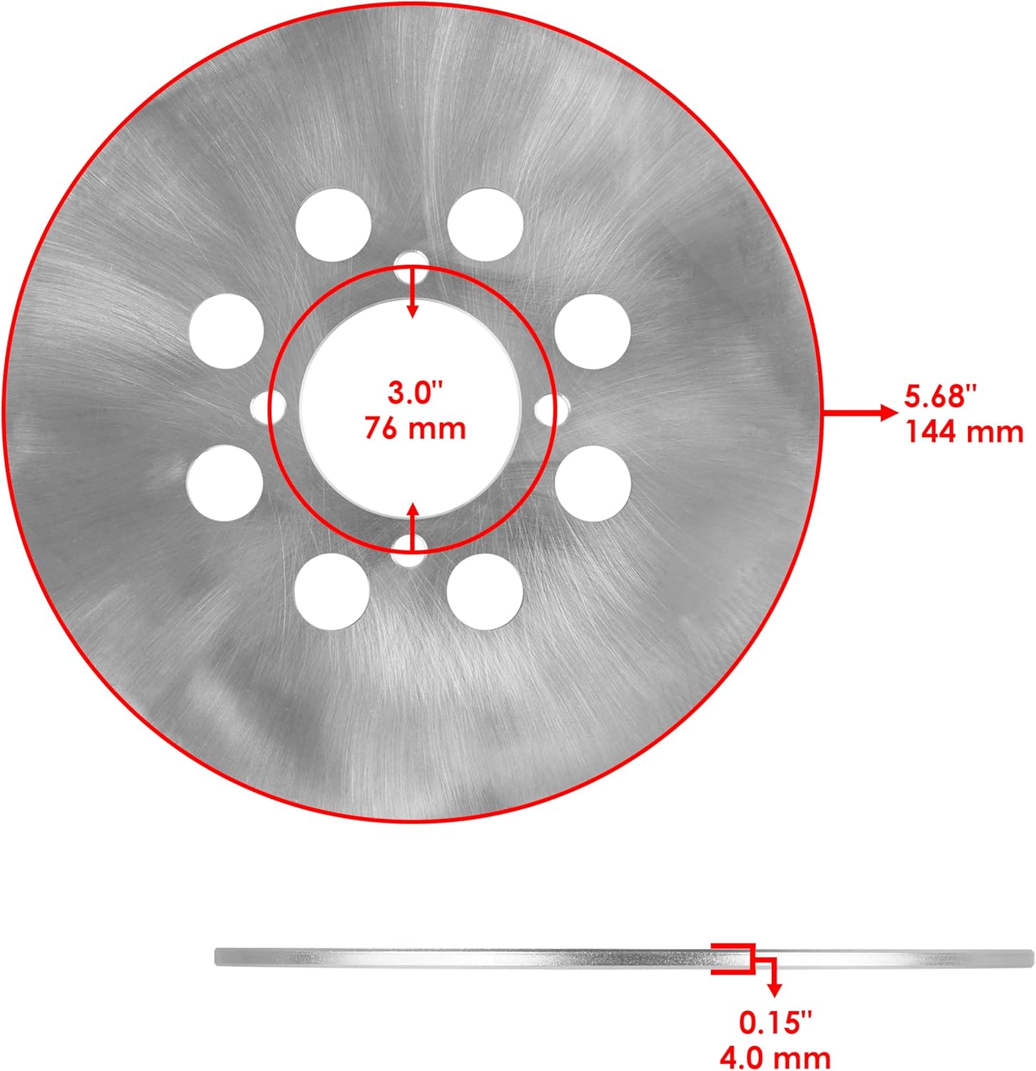Caltric Rear Brake Disc Rotor Compatible with Yamaha Wolverine 350 YFM350FX 4x4 1995 1996 1997 1998 1999 2000-2005