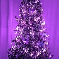 Vista 20 de Butterfly Curtain Lights 13ft 96 LED Twinkle Fairy Lights 8 Modes String Lights with Remote, Butterfly Hanging Decoration for Bedroom Dorm Wall