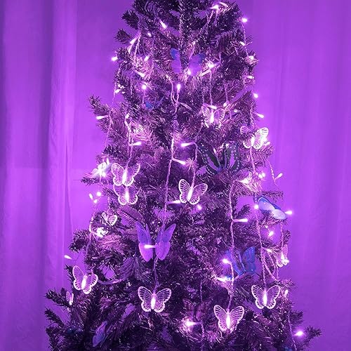 Vista 20 de Butterfly Curtain Lights 13ft 96 LED Twinkle Fairy Lights 8 Modes String Lights with Remote, Butterfly Hanging Decoration for Bedroom Dorm Wall