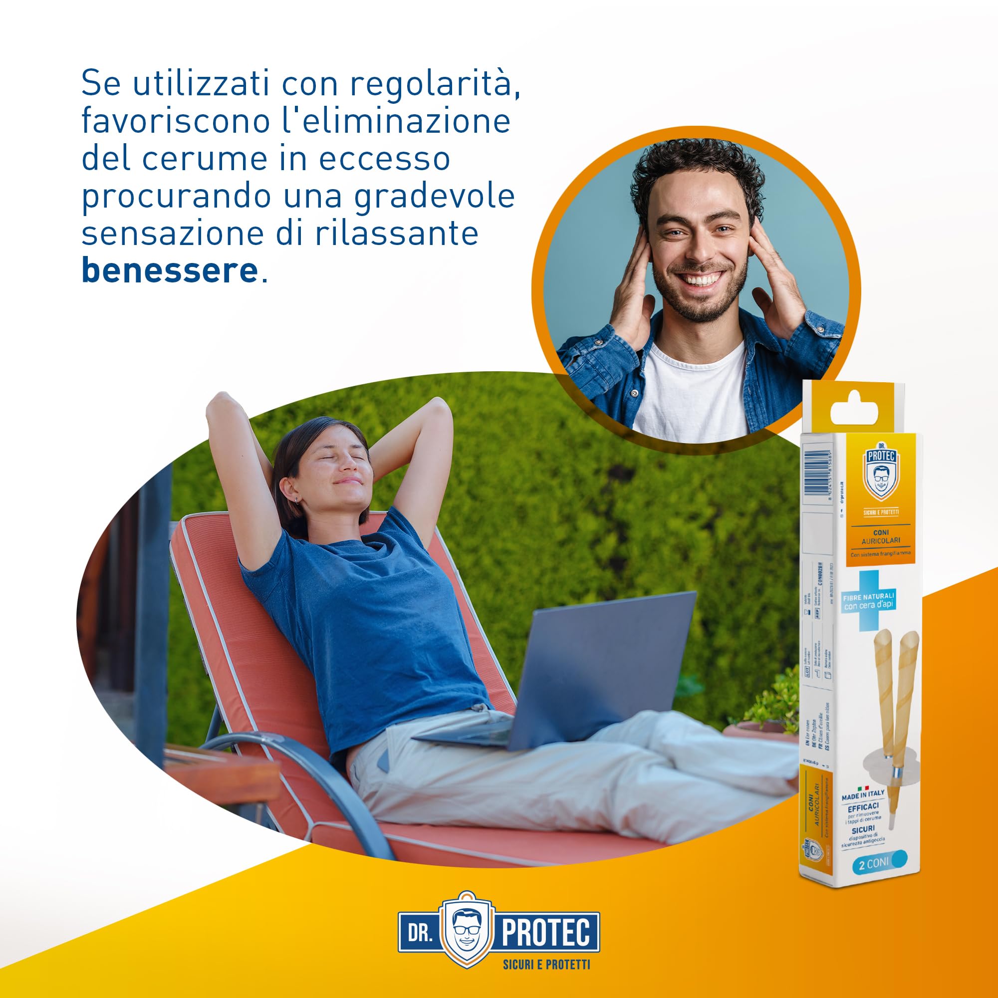 Dr Protec, Cono Auricolare con sistema frangifiamma, 2 coni per confezione