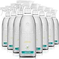 Method Daily Shower Cleaner Spray Eucalyptus Mint - No Rinse, Soap Scum Dissolver, Spray & Walk Away, 28oz Pack of 8