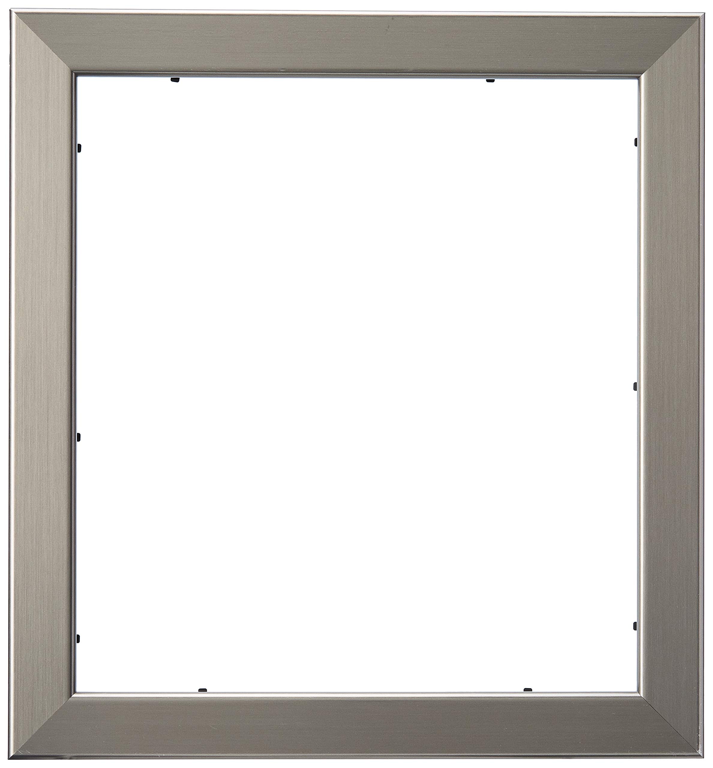 ArtToFrames 11x12 Inch Silver Picture Frame, This 1.2500 Inch Custom Poster Frame is Stainless Steel - Comes with Glass and Corrugated Backing (2WOMFRBW26966-11x12)