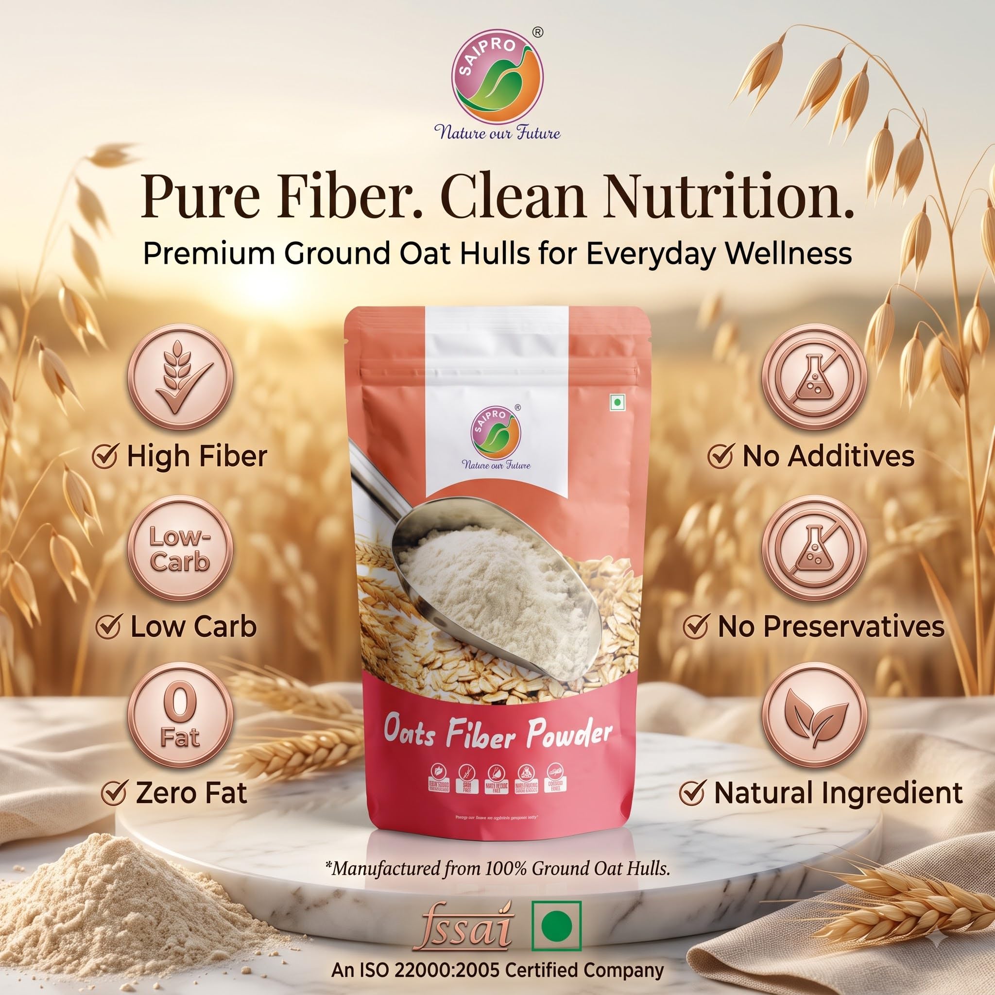 Saipro Oat Fiber Powder 200 gm — Amazon image 2