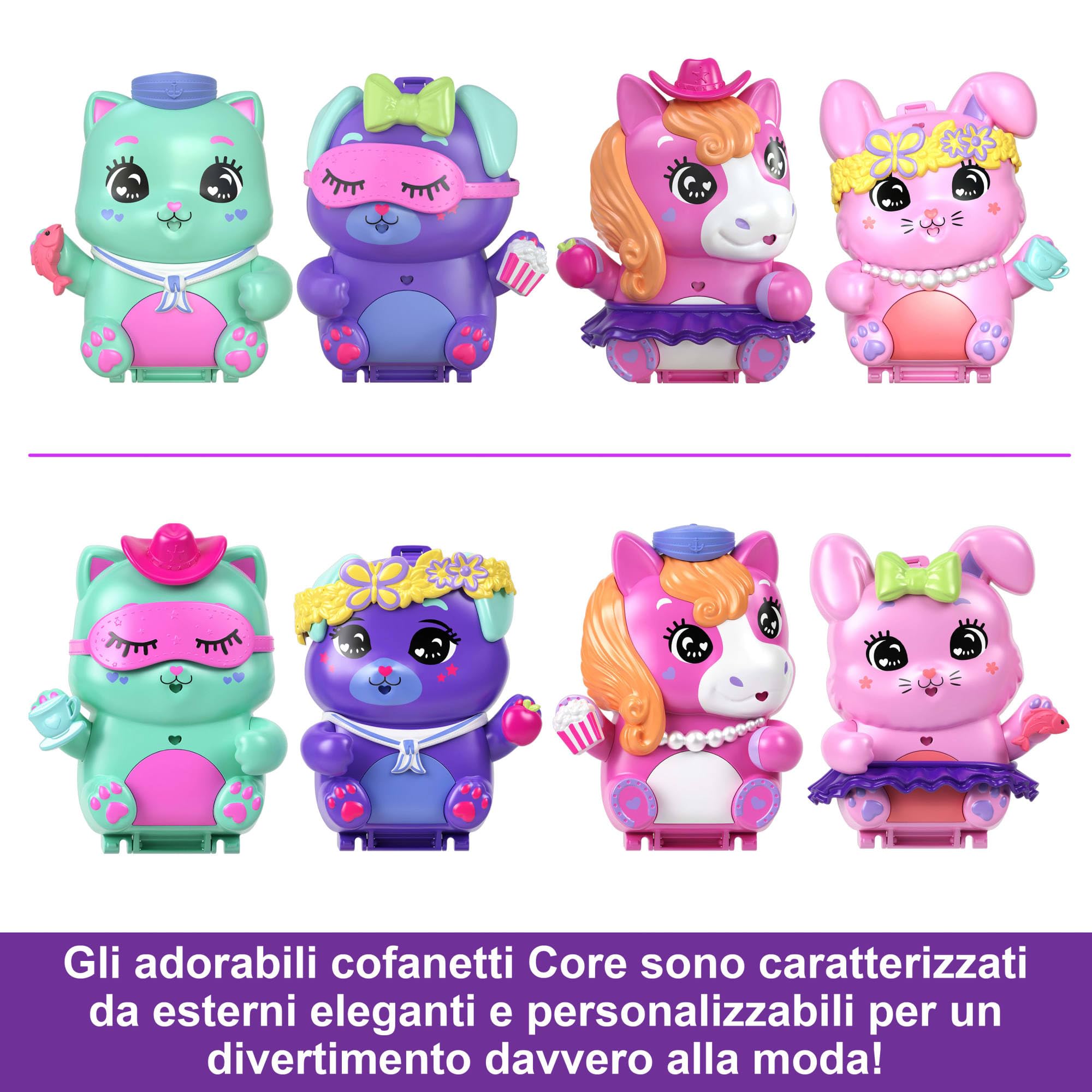 Polly Pocket - Coniglietto Ora del Tè, playset cofanetto portatile con 1 mini bambola e 10 accessori inclusi tra cui 2 coniglietti, giocattolo per bambini, 4+ anni, JCR40