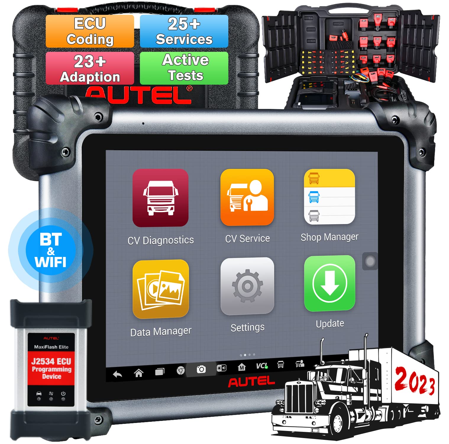 Buy Autel Scanner MaxiSys CV MS908CV 2023 Newest Heavy Duty Truck