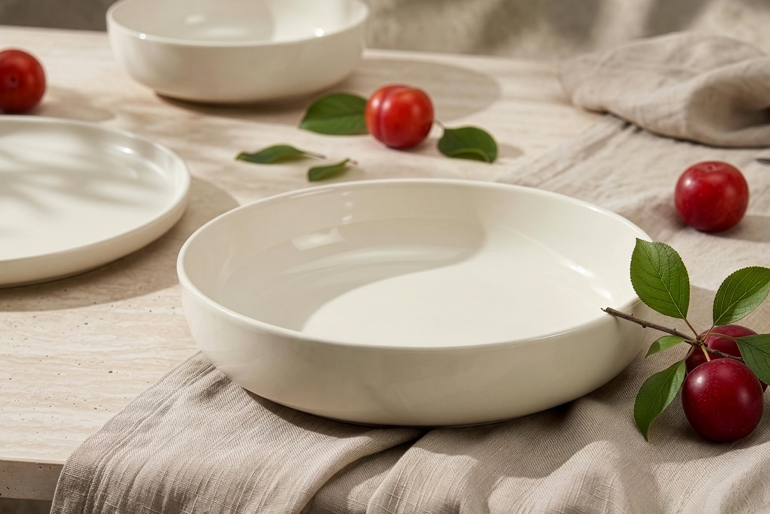 Konsimo. Geschirrset 6 Personen - VICTO Teller Set Modern 24 Teilig - Tafelservice & Geschirrsets - Kombiservice 6 Personen - Steingut Service für Familie - Geschirr Beige - Plates - Essgeschirr