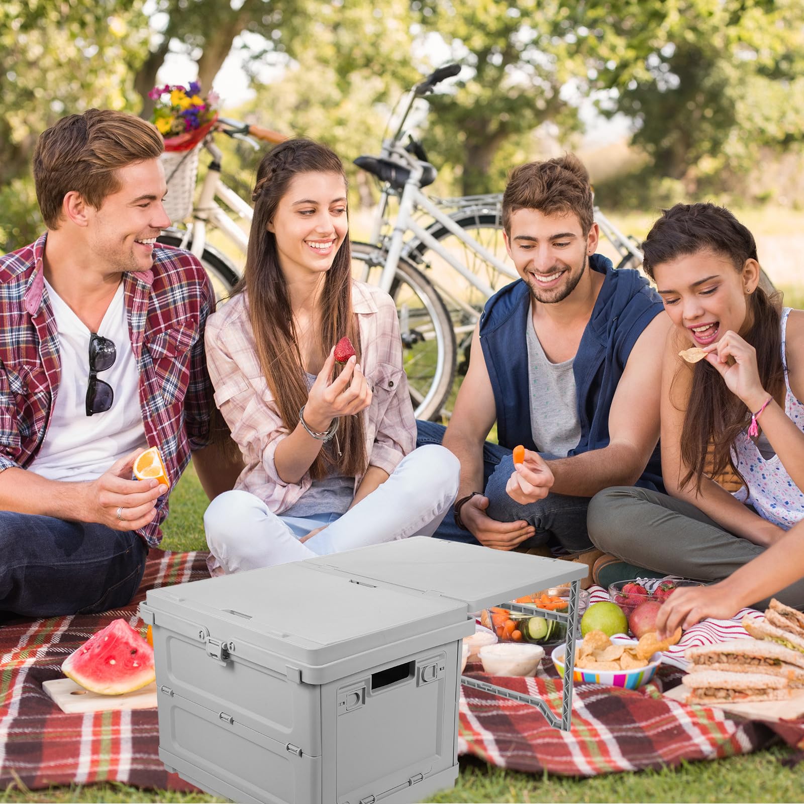 ibasenice Caja de Almacenamiento Plegable para Acampar 16, 5 L de Pp