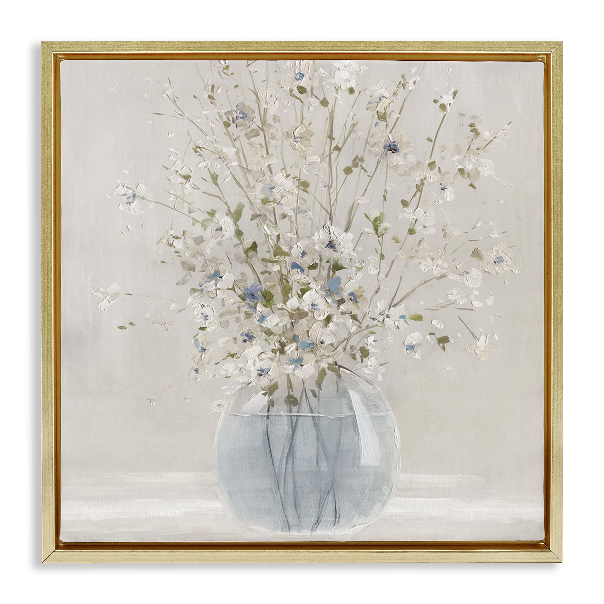 Serene Glass Vase Bouquet, 24 x 24 Inch Canvas in Floater Frame