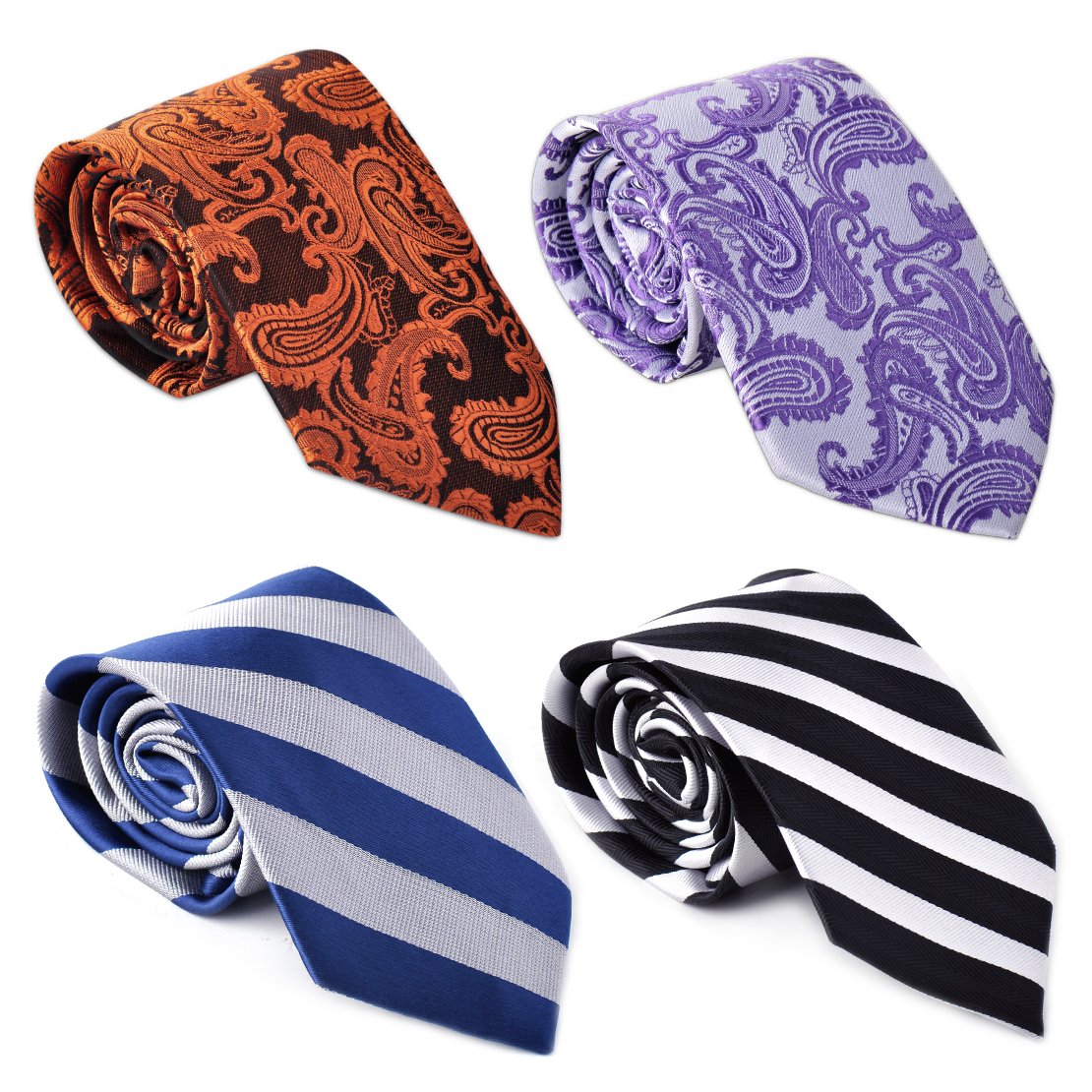 Hombres Paisley Corbata diseño de Rayas Jacquard Corbata Tejido Regalo Set 1