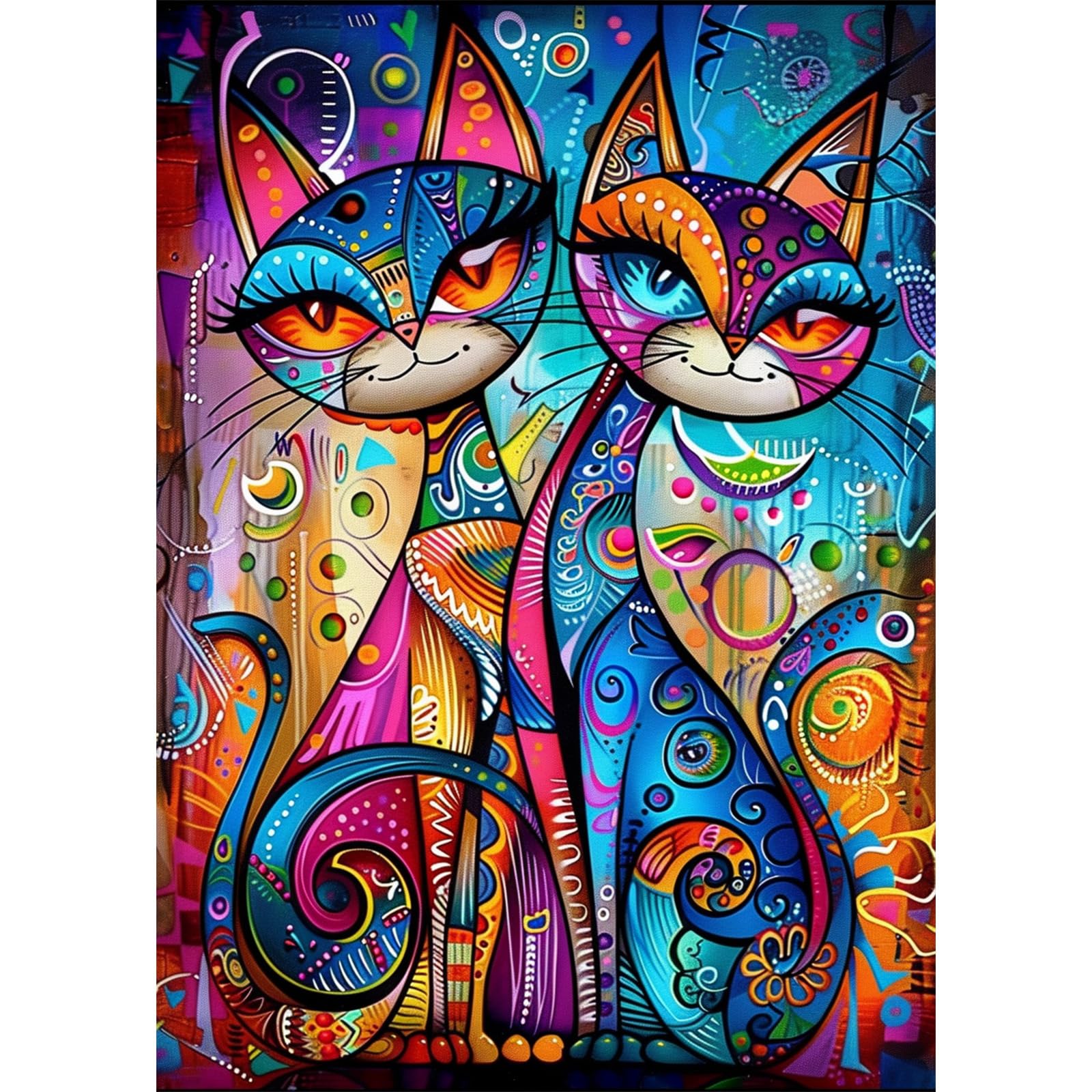 EOBROMD 5D Cat Diamond Painting Kits for Adults, Full Round Drill Animal Diamond Art Kits, Crystal Art Kits for Home Wall Decor Gifts 30x40cm — image 1