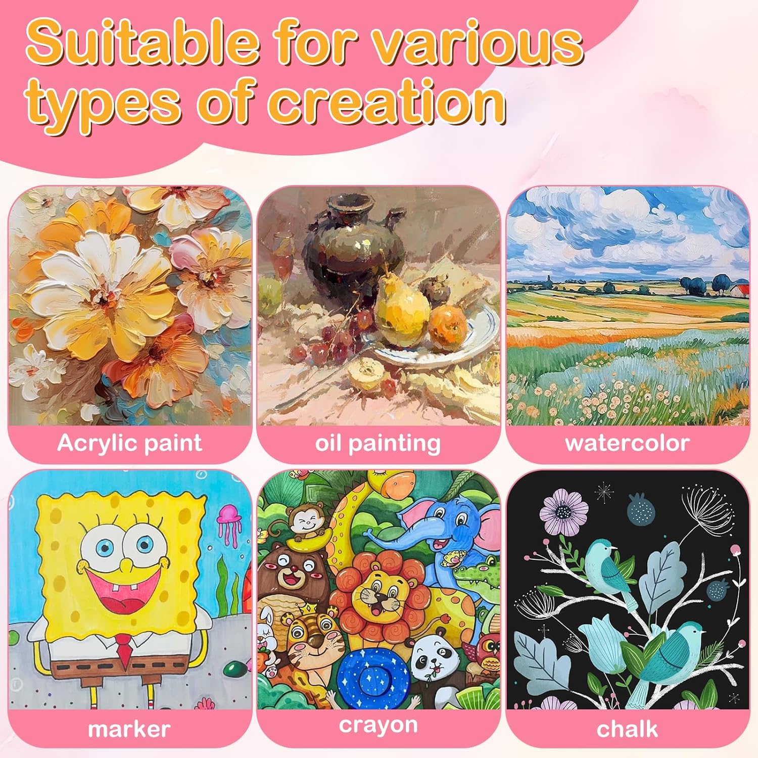 ESRICH 3x3IN Small Canvases for Painting, 42 Pack Mini Canvas Boards Cotton Painting Canvas Primed Acid Free Mini Blank Canvas Panels for Oil Paint,Watercolor,Acrylic Paint,Gouache&Tempera. - Image 4