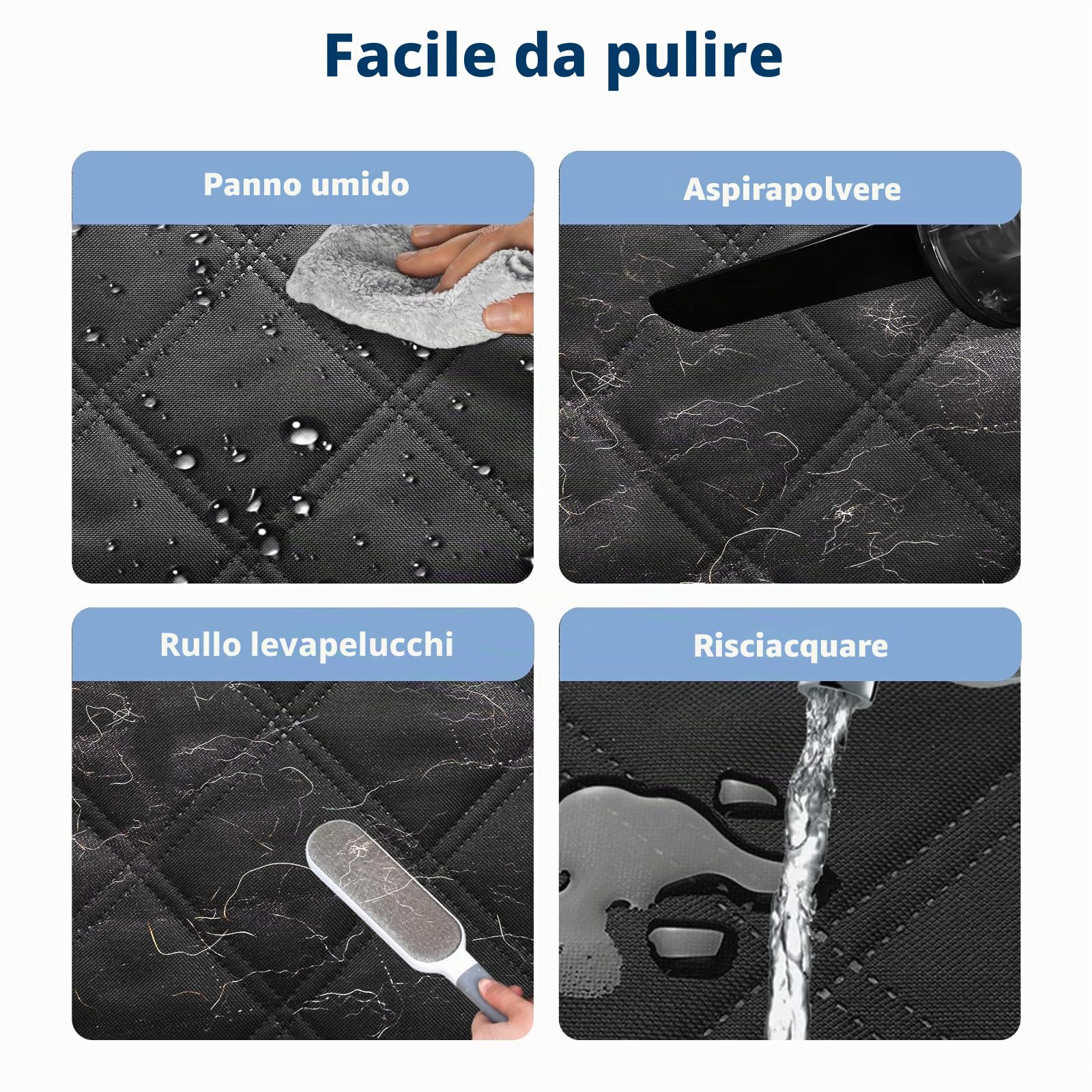 KYG Coprisedile Auto per Cani Telo Posteriore Auto per Animali Domestici Rivestimento per Sedile dell'Auto di Panno Oxford Impermeabile Antigraffiato e Antiscivolo Nero
