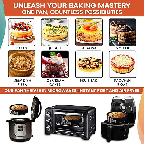 Miniatura 5 de RFAQK Juego de moldes para pasteles de 150 piezas para hornear + suministros de decoración de pasteles 3 moldes redondos antiadherentes (4, 7, 9