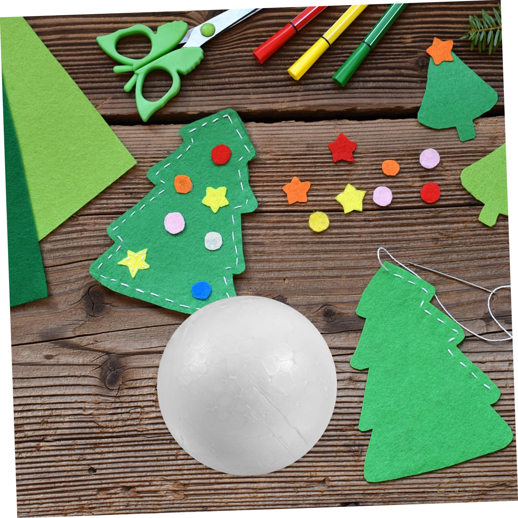 Homoyoyo 100 Bolas Redondas de Poliestireno de Espuma para Manualidades, Pintables y Lijables, Ideales para Decoración de Árboles de Navidad y Proyectos Escolares
