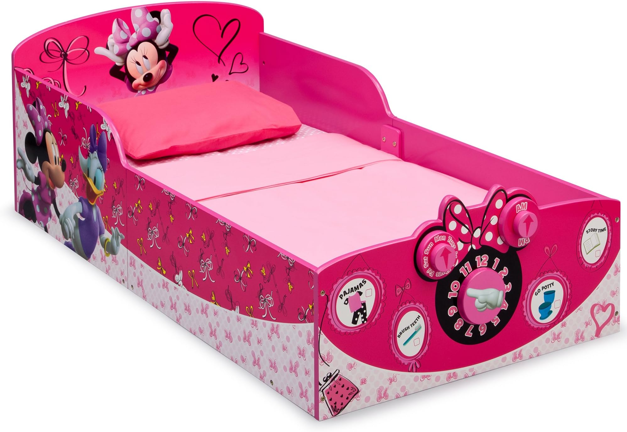Delta Children Interactive Wood Toddler Bed - Greenguard Gold Certified, Disney Minnie Mouse