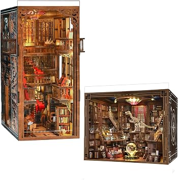 MiniCity Book Nook Kit, DIY Miniature Dollhouse Booknook Kit Abbey Library & Beyond Library Max