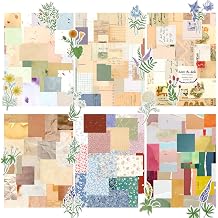 455 PCS Vintage Scrapbook Paper DIY Set, Aesthetic Decorative Craft Papers | 50 Floral and Plant Stickers, Suitable for Planners, Bullet Journals, Junk Journals, Vintage Crafts