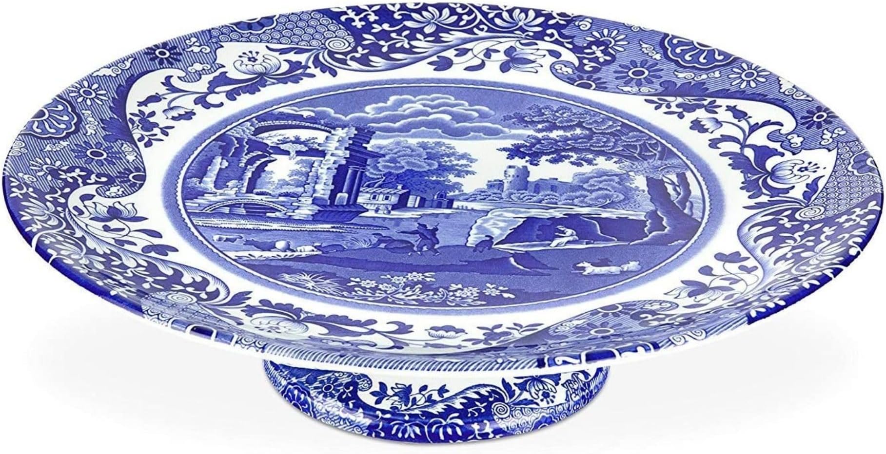 Blue Italian Footed Cakestand