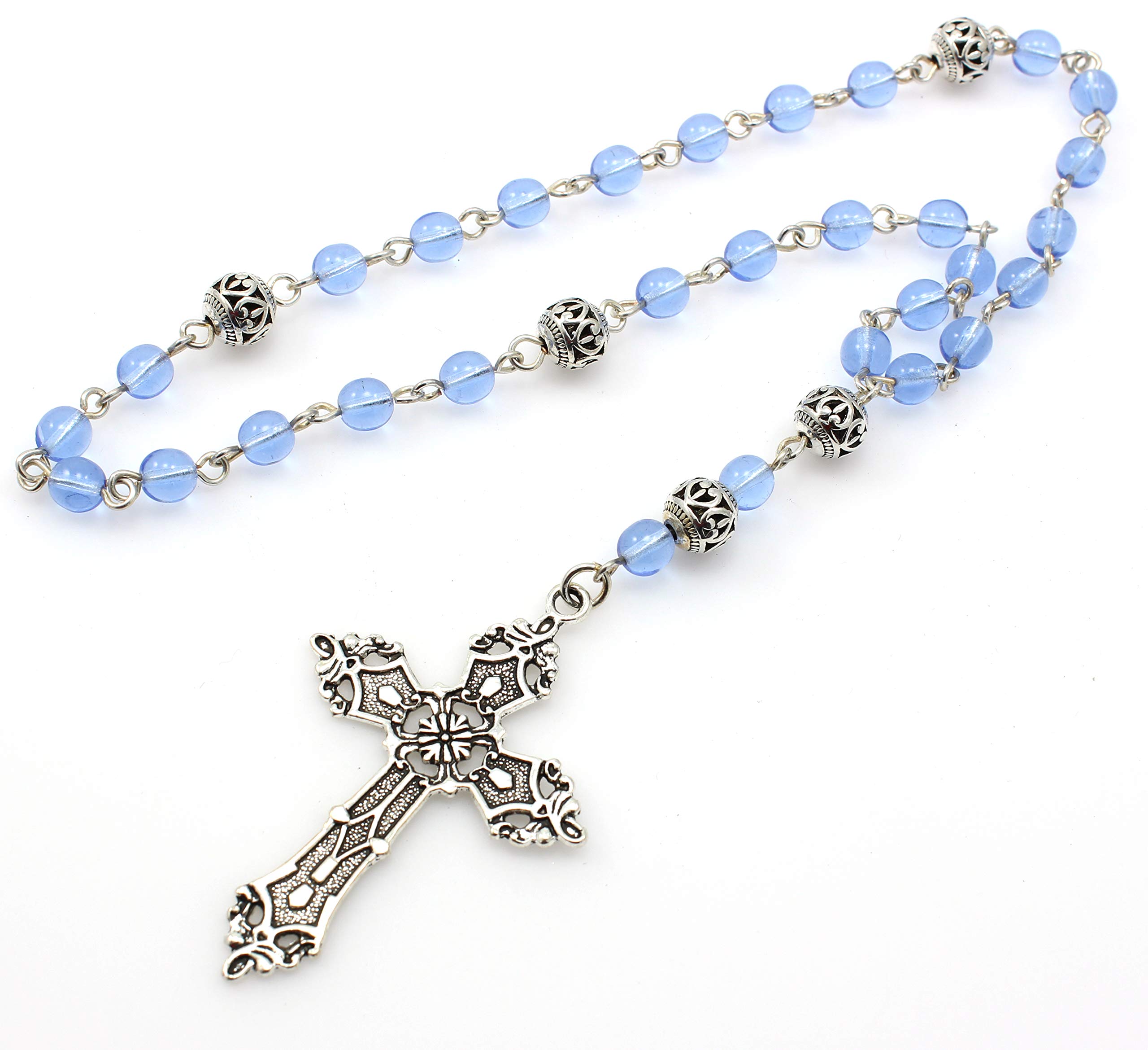 Amazon.com: Anglican Prayer Beads/Rosary, Episcopal Cross with Real Silver  Plating and Sapphire Blue Glass Beads : Arts, Crafts & Sewing
