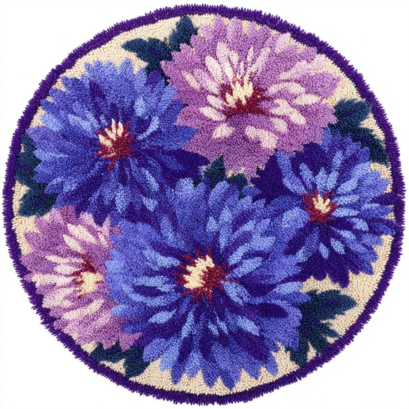 Kitquiver Tapestry Kits for Adults Purple Flowers 80x80cm