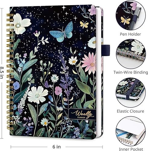 Miniatura 10 de Agenda semanal sin fecha, cuaderno semanal de lista de tareas con organizador de objetivos y hábitos, agenda semanal A5 con encuadernación en