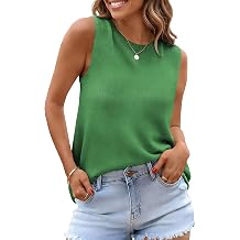 TOPYOGAS Womens Sweater Vest Knit Summer Crew Neck Lightweight Pullover Casual Tank Tops