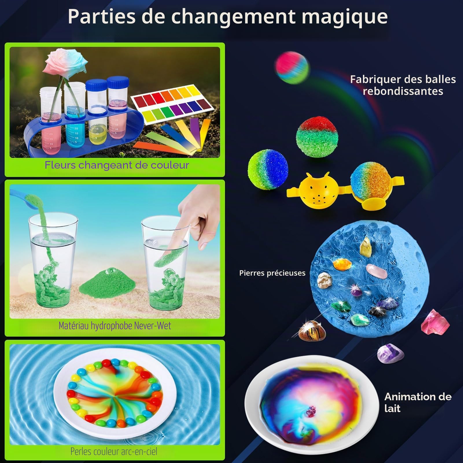 UNGLINGA Kit de 300 expériences chimiques pour enfants, activités menthe, jouets cadeaux