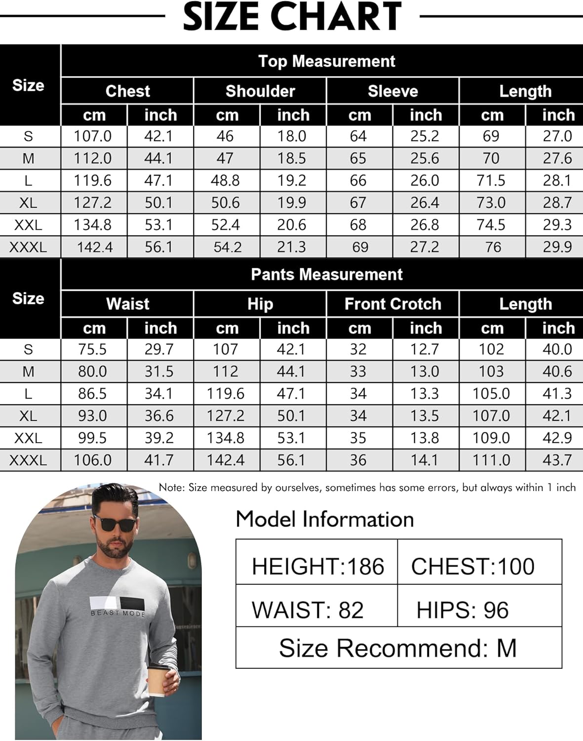 Babioboa Men's 2 Piece Outfits Long Sleeve Pullover Sweatshirt Tracksuit Jogger Sweatpants Sweatsuit Set - Image 6