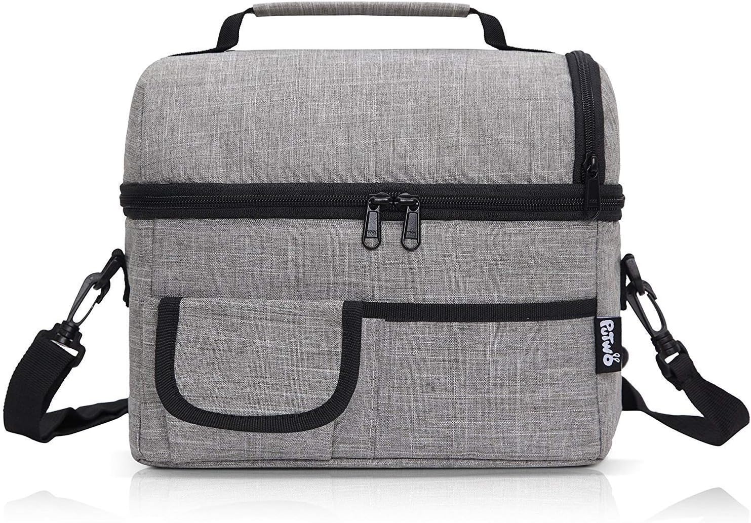 MCXKJ Panier Repas 8L, Mini Sac Isotherme Repas Avec Bandoulière Réglable, Sac à Lunch Étanche, Sac à Lunch Isolé, Lunch Bag Isotherme Pour Homme Et Femme Pour Pique-nique/école/Bureau (Bleu