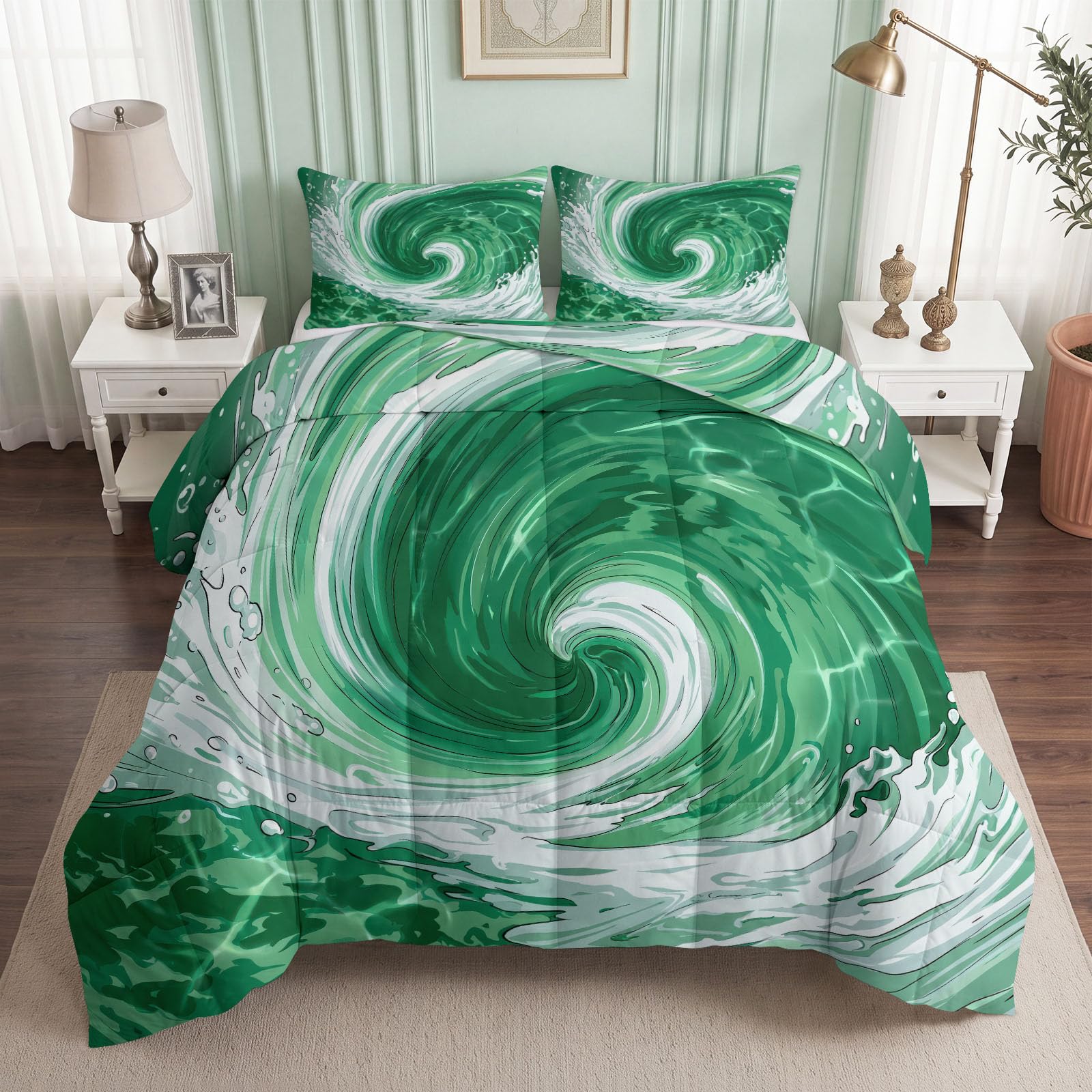 Piumone senza rivestimento, 135 x 200 cm, 4 stagioni, reversibile, caldo e morbido, motivo astratto, per tutte le stagioni, lavabile, con 2 federe da 80 x 80 cm