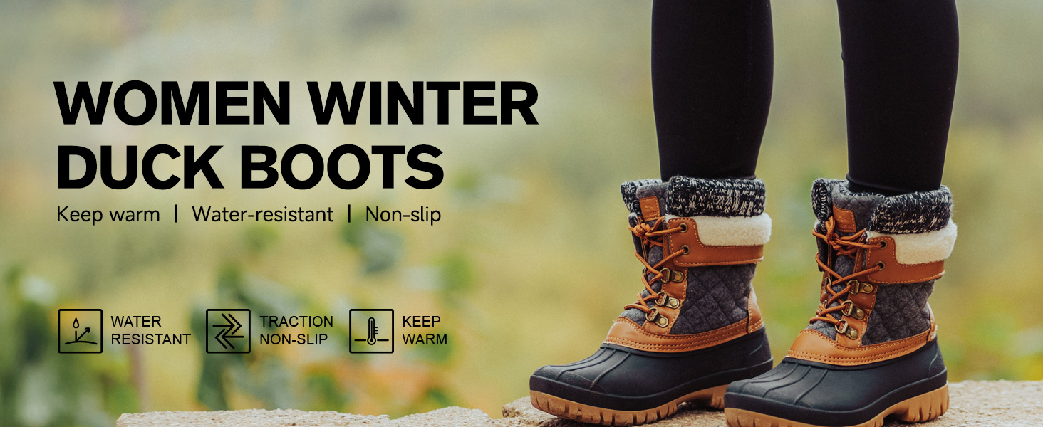 Amazon.com | ALEADER Snow Boots for Women Winter Duck Mid  display picture 1