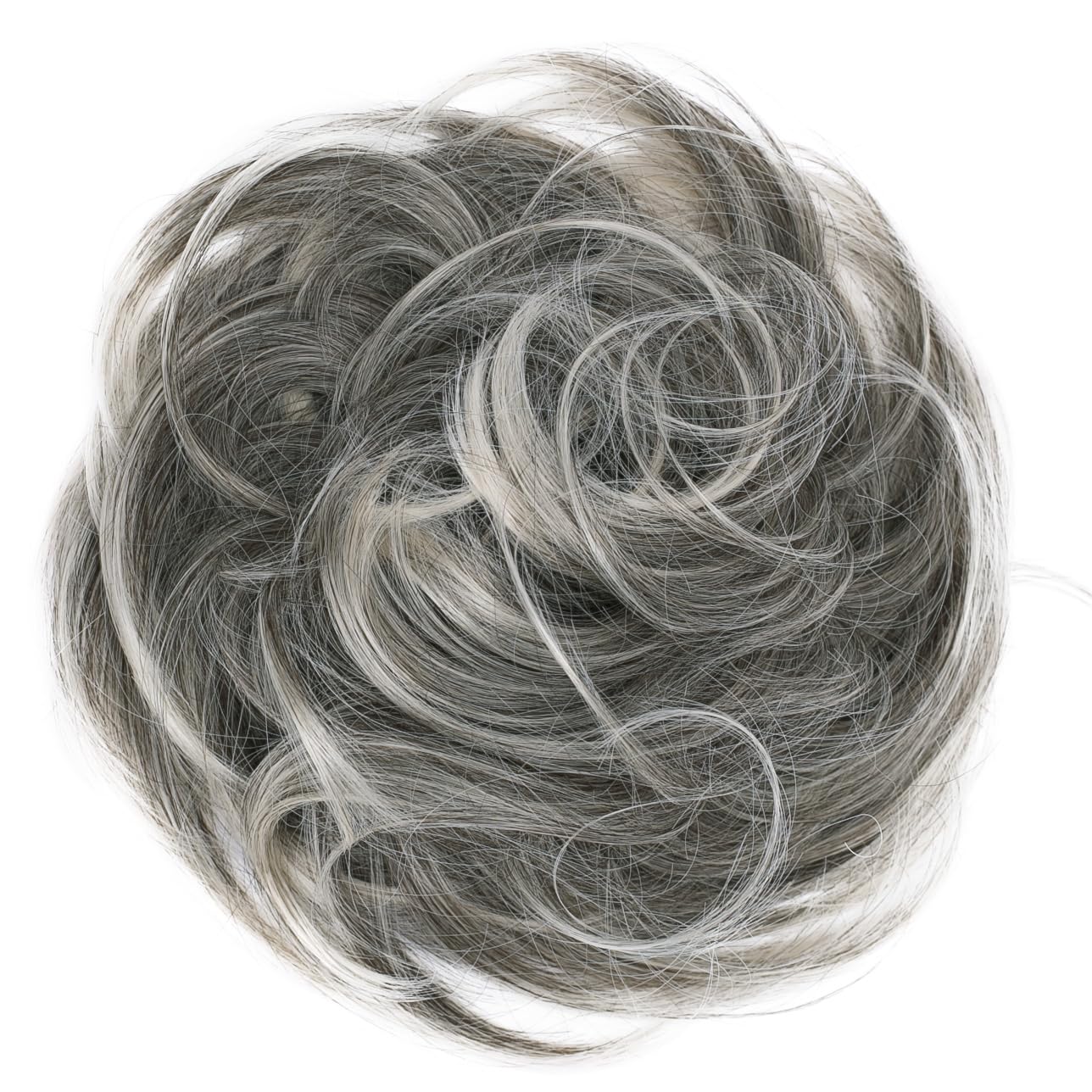 CAISHA Synthetic Fiber Hairpiece Scrunchie Scrunchy Updo Slightly Wavy Gray Blond Mix G21B