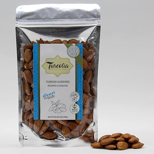Turcolia Almendras tostadas Natural, fuente de proteínas Almendras tostadas Saludables para el corazón Almendras orgánicas, asadas, sin sal