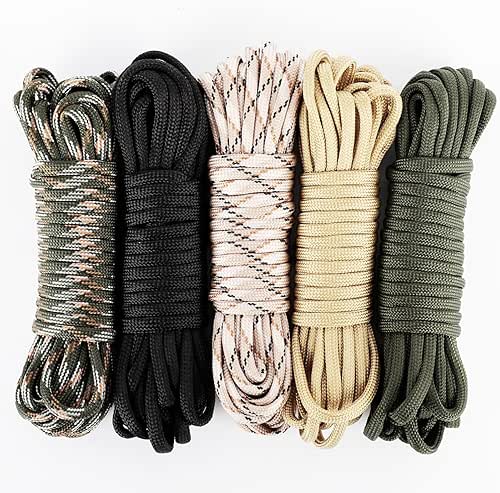 Paracorde 550 4mm, Cordelette 30 Mètres, Paracord Corde de Survie,