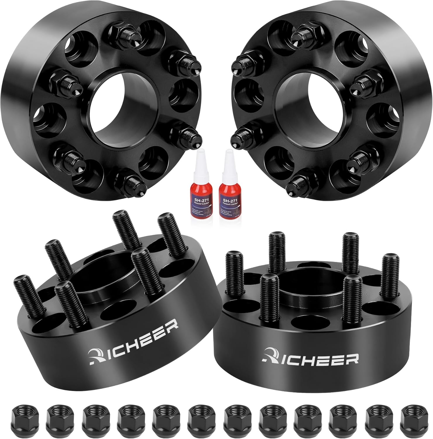 Richeer 6x120 Hubcentric Wheel Spacers for 2015-2023 Colorado, 2015-2022 Canyon, 1.5 inch 6x120mm Wheel Spacer for Acadia Traverse Blazer XT5 XT6 with 14x1.5 Studs & 66.9mm Center Bore
