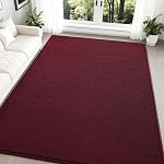 Nuttumico Modern Soft Area Rugs Memory-Foam Bedroom Carpet, 5x7 Pieds Bourgogne Tapis rouge pour garçons Filles Salon, Dorm Nursery Decor, Soft et Machine-Washable