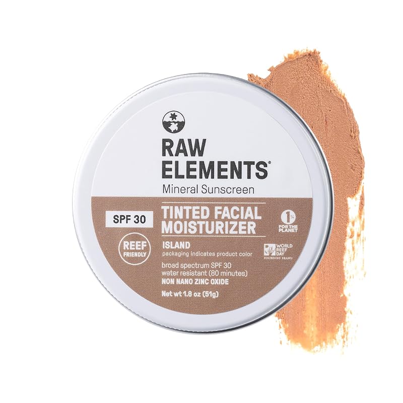 Protetor solar facial com cor Raw Elements Island, FPS 30, 1 unidade