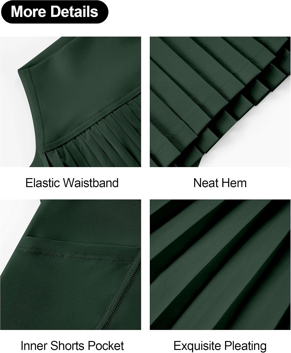 KUTOOK Pleated Tennis Skirts for Women with Pocket Shorts High Waisted Golf Skorts for Athletic Workout
