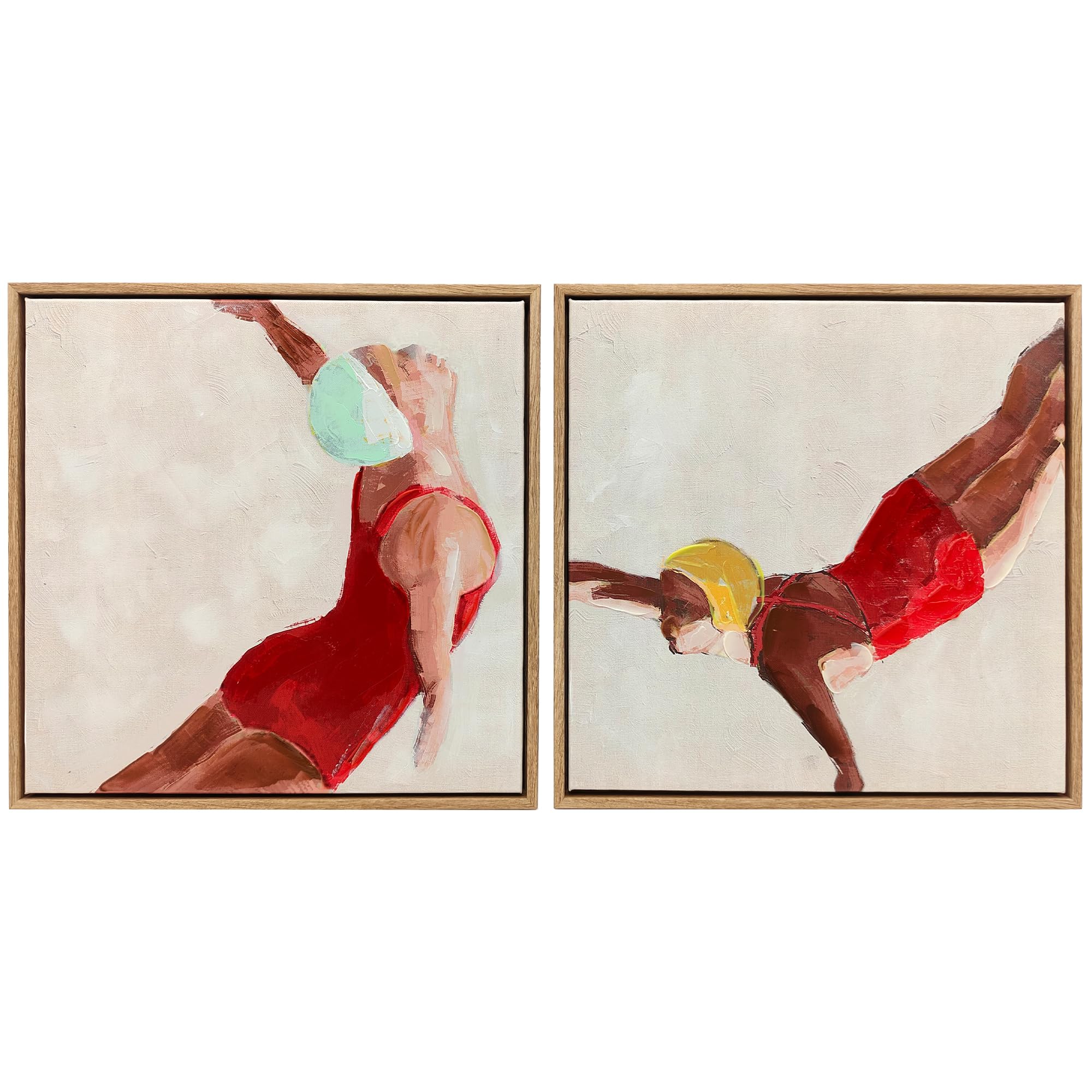 HOMCOM Set di 2 Quadri su Tela Wall Art Moderna Stampa Artistica 40x40 cm | da Parete, per Soggiorno e Salotto, con Ganci Inclusi