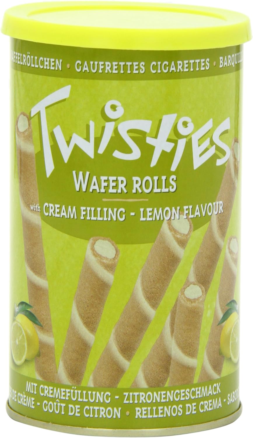 Twisties Rolled Wafers with Lemon Cream Filling 125g (Pack of 5