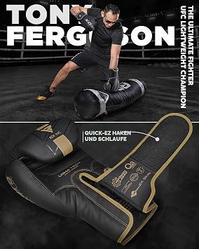 RDX Boxing Gloves Muay Thai Kickboxing Sparring Maya Hide Leather Kara Boxing Gloves Men/Women Punching Gloves Kickboxing Gloves MMA Martial Arts Training Black Adult 8 10 12 14 16 18 oz